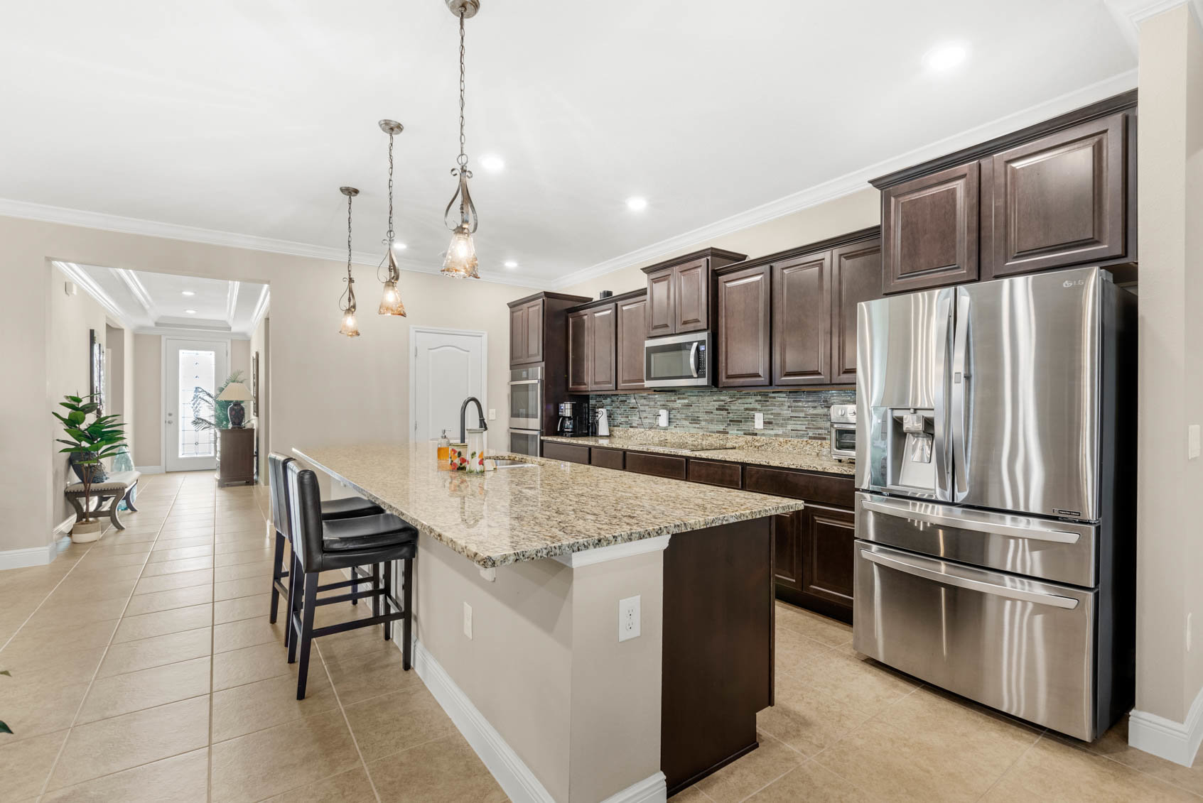kitchen with view of front door